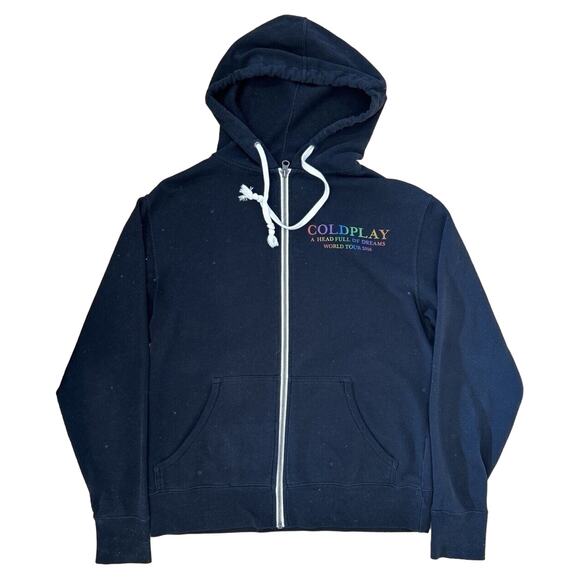 COLDPLAY Sweatshirt Head Full of Dreams Tour 2017 Full Zip Hoodie Adult Size S - Picture 1 of 7